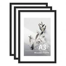 1/3pcs,30X40cm/12X16in Picture Frame, Wooden Photo Frame, A4 Frame, Certificates Documents Poster Frame,12"X16" Frame Withou Mat Photo Frames, Vertical & Horizontal Wall Hanging Black Picture Frame For Home Poster Prints Decor - khung ảnh bằng gỗ - Xem 17