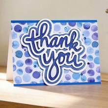 Creative Thank You Dies, DIY Scrapbooking Album And Embossing Stencil, Greeting Card Making Tool, Card Paper Cutting Crafts ,Gift Card Making Template Die Cuts. - Silver - View 10