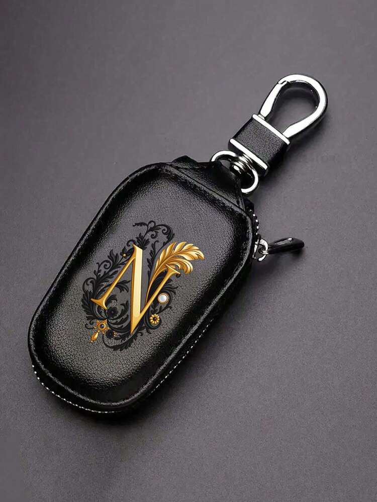 Zipper Keychain - With Gold Letter, PU Leather Organizer, Suitable For Car, Home And Office - Perfect For Graduation, Teacher's Day - Unisex Design, Travel Accessory, Elegant Jewelry, High-Quality Craftsmanship, Professional Accessory, Great Gift For Classmates And Friends, Imitation, Mini, Minimalist Style, Perfect Wedding And Holiday Gift Or Accessory For Ladies Handbag, Keychain, Valentine's Day Gift - Multicolor - View 14