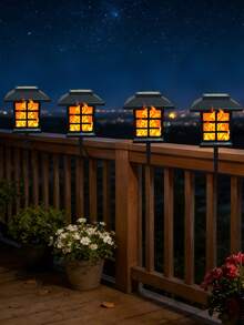 2/4个太阳能火焰灯，LED太阳能户外灯，花园灯，适用于圣诞节、花园、景观、小径、庭院、露台、户外庭院装饰，暖光落地灯，无线黄昏到黎明花园小径景观灯 - 暖光 - 查看 7