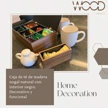 zxxGeneric Wood Caa Organizadora Para Te De Madera Nogal Con 6 Compartimientos Y Tapa Inter Laqueado Color Negro Mate Organizador Para ogar U Oficina Material De a Calidad P Reente Ente Y Practico Para ogar Oficina otel Restaurante eco En Mexicocaja de oficina - como en la foto - Ver 2