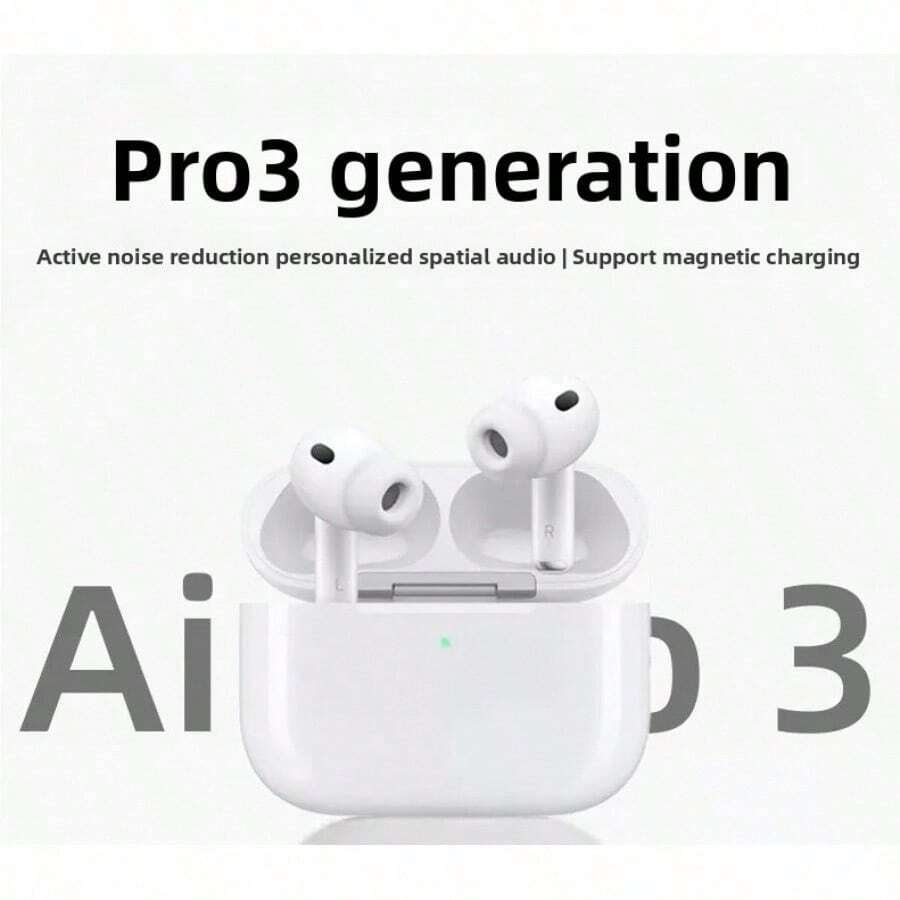 New Audifonos Bluetooth Airpro Pro3 Wireless Earbuds, ANC Active Noise Cancelling Personalized Spatial Audio Earbuds, Bluetooth 5.4 Headphones HiFi Stereo, Bluetooth Earbuds With Dual ENC Noise Cancelling Mic, IPX7 Waterproof In Ear Earphones, 48H Playtime, Magnetic Charging, LED Display, Comfort Ear Tips Included, Ear Buds For Pad Phone Workout Running Gaming Travel, White - Pro3降噪版 - 查看 1