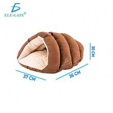 Cama Para Mascota Casa Cubierta Cerrada Interior - Gris - Ver 2