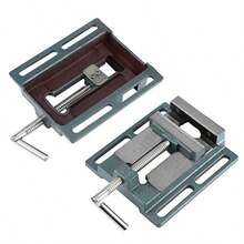 Máquina de press de bancaEus Prensa de Taladro de Tornillo de 4 Herramientas de Fijación de Tornillo de Banco de Máquina de Abrazadera de Perforación de Fresado Estable - Gris Negro - Ver 4