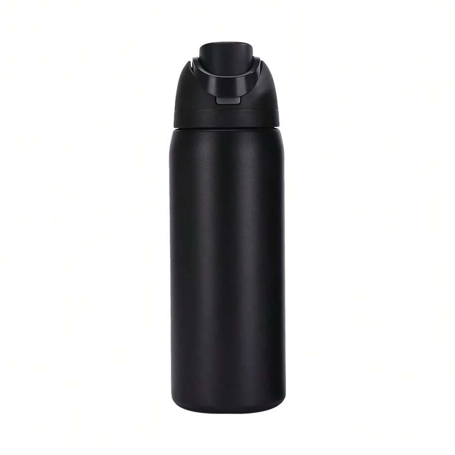 Botella de agua de acero inoxidable 304 creativa, de gran capacidad, adecuada para deportes al aire libre, portátil, con aislamiento al vacío, material de acero inoxidable, ideal para viajes, gran capacidad, adecuada para usar en restaurantes deportivos. - Negro - Ver 1