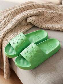 Pantuflas casuales unisex populares de 4 estaciones, diseño con patrón de oso de dibujos animados, EVA grueso pero ligero, suave y cómodo, transpirable, adecuado para interiores/exteriores, playa, ducha. Se recomienda comprar una talla talla grande grande para mayor comodidad - Naranja Quemada - Ver 4