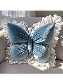 Elegant Butterfly Shaped Throw Pillow - Soft Lumbar Cushion, Delicate Design Suitable For Bedroom, Living Room Or Office Decor, Hand Wash Only | Floral Pattern | Durable Fabric With Butterfly Decor