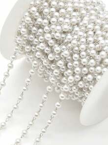 1m ABS Faux Pearl Water Drop Pearl Tassel Chain, Suitable For DIY Jewelry Making, Necklace, Bracelet, Clothing Accessories - JTT1822 - View 14