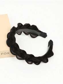 1件优雅波西米亚风编织发带，防滑齿设计，女士发饰头巾，发箍