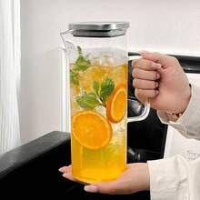 1pc Water Pitcher With Lid & Spout - Hot/Cold Beverages, Heat-Resistant, Ideal For Iced Tea, Lemonade, Refreshments - Multicolor - View 2