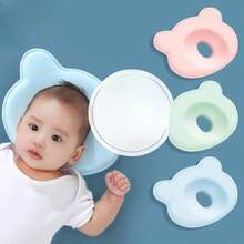 Almohada con forma de cabeza plana para bebé, antideflexión, espuma de memoria - Azul - Ver 2