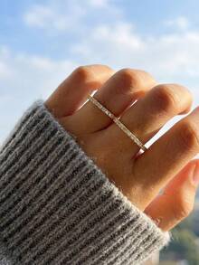 1枚极简主义微镶心形双指戒指，S925纯银锆石，时尚精致单枚戒指，日常装饰礼品，女士之选 - 微鑲心形雙指 - 查看 6