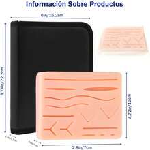 Kit de Práctica de SuTura,3 Capas Almohadilla de Práctica de SuTura,Alfombrilla de práctica de silicona reutilizable,para ser Utilizado por los Estudiantes Entrenamiento y Práctica - Rosa Pálido - Ver 6