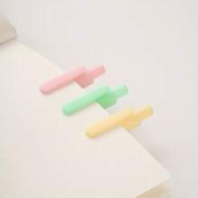 Pieces/Set Colorful Ballpoint Pens Simple Office Writing Pens Solid Color Press Type Pens 1.0mm Black Core Suitable Daily Office Practical Stationery - Black - View 6