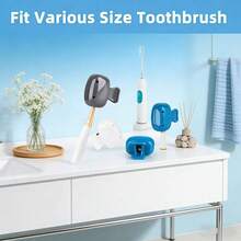 Hxezoc 1/6 Pack Solid Color Toothbrush Head Covers - Waterproof Portable Plastic Protective Clips For Travel, Camping, Home, Bathroom, School & Business Scenarios - Multicolor - View 7