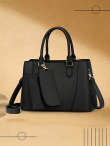 PU Leather Top-Handle Purse For Women Small Waterproof Anti-Theft Crossbody Bag, Two-Way Shoulder Handbag - Multicolor - View 2