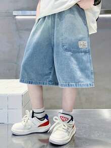 Oversized Loose Fit Denim Shorts For Teenage Boys, Fashion - Black - View 1