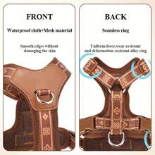 Classic Floral Adjustable Printed Webbing Pet Harness, Double-Layer Fabric, 4-Point Adjustable, Anti-Burst And Escape-Proof Dog Chest Harness - Multicolor - View 6