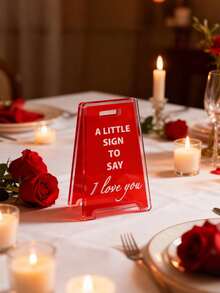 1个精美“我爱你”亚克力桌牌 - 时尚现代设计，黑色边框搭配白色文字，是办公室装饰、情侣、朋友和家人礼物的完美之选。这款现代亚克力桌牌文字清晰，充满爱意，适合情人节、生日、婚礼、节日和派对等场合。 - 彩色 - 查看 7