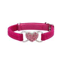 1pc Luxury Plush & Satin Cat Collar With Sparkling Heart Diamond And Bell - Soft Pet Collar Suitable For Weddings, Parties, And Everyday Wear - Multicolor - View 7