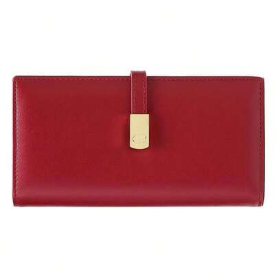 Cartera Mujer Piel, Cartera de Cuero Mujer con Bloqueo RFID, Tarjetero Moda de Gran Capacidad, Regalos para Chicas y Mujeres con Ventana de Identificacin rojo