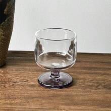 两只紫色高脚玻璃杯，高端艺术玻璃器皿，可清洗，完美杯型，香槟鸡尾酒杯，饮料杯，非常适合盛装饮用水和各种饮品 - 紫色 - 查看 4