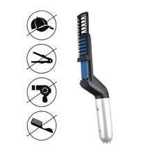 Portable Men's Hair And Beard Straightening Iron With Integrated Comb – Compact, Dual Voltage For Daily Use, Travel, And Convenient Touch-Ups - Safety Razor - View 4