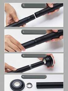 可调节窗帘杆支架 - 无需钻孔、无需钉子安装，节省空间设计，适用于浴室和厨房收纳 - 彩色 - 查看 7