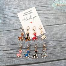 Gift For Her/Him 8 Cute Cartoon Dog-Themed Keychains And 8 Greeting Cards - Stylish Dog Keychains And Thank You Cards That Can Be Written On, Animal-Themed Keychains, Bag Decoration Pendants, Dog Birthday Party Gift Set, The Perfect Gift For Dog Lovers And Veterinarians - Multicolor - View 7