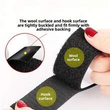 118.11 Inch X 240.16 Inch Self-Adhesive Hook And Loop Strips, Strong Adhesive, Black And White, Suitable For School, Home And Office, Self-Adhesive Wall Hooks - Multicolor - View 8