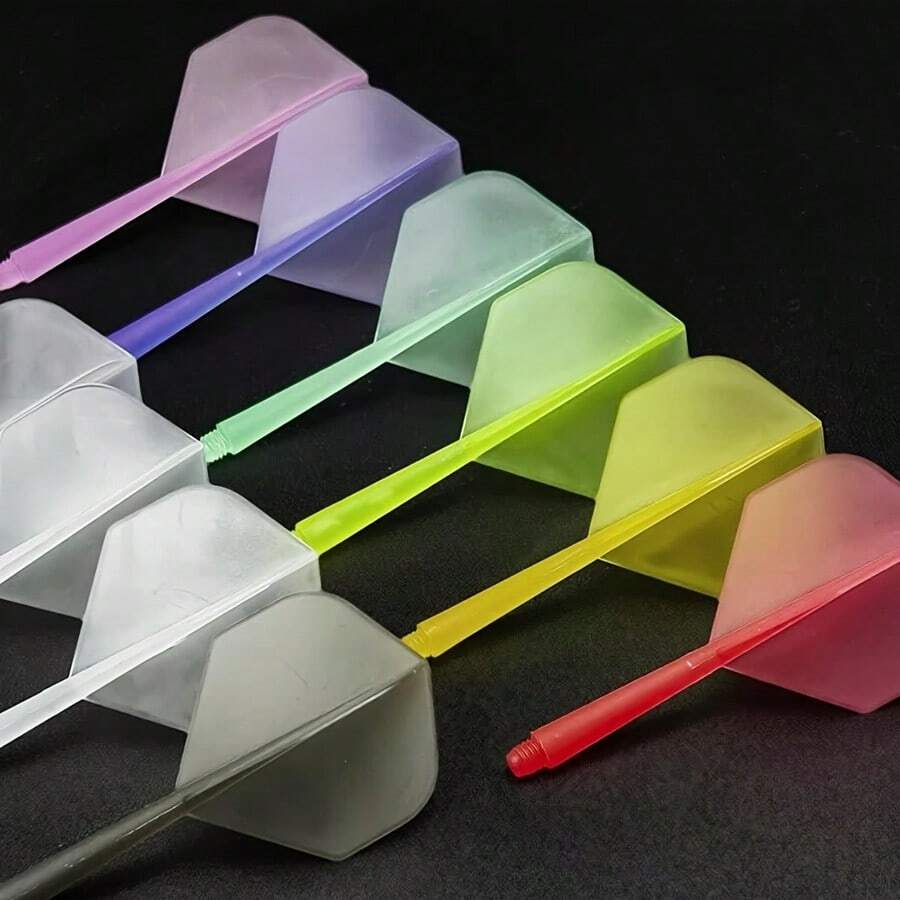 3pcs Transparent Dart Flights, Suitable For Steel & Soft Tip Darts, Anti-Deformation, Improve Accuracy - Multicolor - View 1