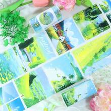 2m/Roll Grassland Transparent PET Tape Sky Masking Tape 3D Crystal Ink Decorative Stickers For Diary Scrapbooking Journal Stationery 100cm Loop - PET Tape - View 5