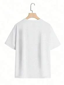 Y2K Mariah Scientist Portrait & Money Print Graphic Tee,Casual Print,Comfortable And Versatile,Pure Cotton 220g Printed T-Shirt,Unisex Style - 白色 - 查看 2