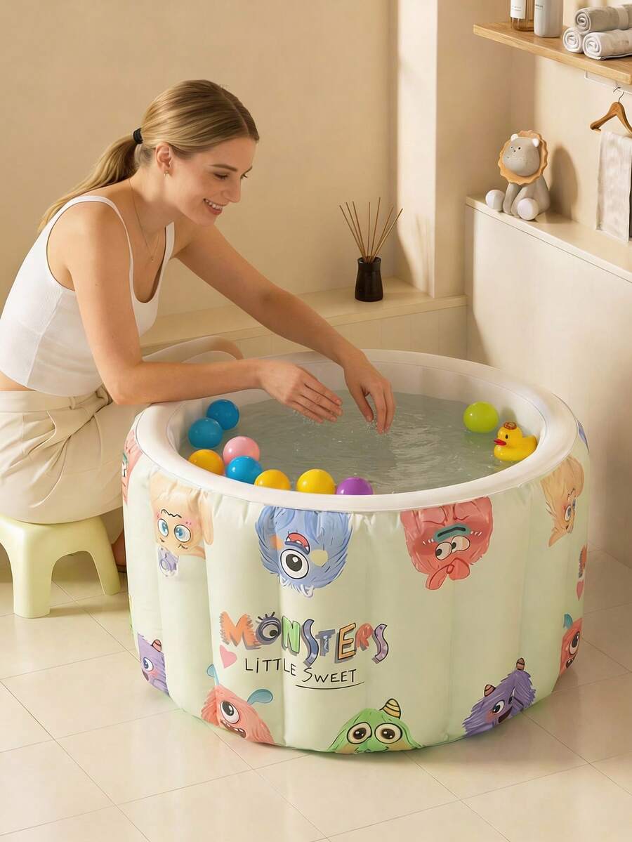 1 Peça Banheira Inflável Portátil com Bomba de Pé - Inflação e Drenagem Fáceis, Ideal para Spa em Casa, Banhos Quentes/Gelo, Dobrável para Armazenamento - Presente Perfeito