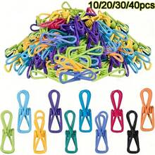 PVC-Coated Chip Clips 40pcs | Strong Sealing Clips For Food Bags & Clothes - Random Color - View 3