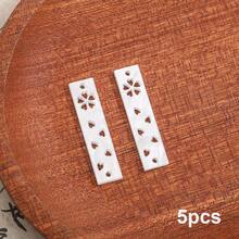 beadia 5/6个优雅复古几何长方形白色镂空吊坠，适用于DIY项链手链首饰制作 - 白色 - 查看 14