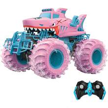 ¡RecomendadoCoche Anfibios de Control Remoto, Shark Carro Todoterreno1:18 4x4, Playa Juguetes Camiones RC Impermeables de 2,4 GHz, para Niños de 3 4 5 6 7 8 Años de Regalos (Rosa)¡Top de Temporada - Rosa - Ver 5