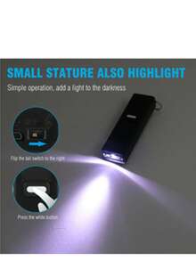 TW 1502 Mini Flash Drive USB con Linterna y Dispositivo de Defensa Personal – Estilo Compacto en Negro - Negro - Ver 2