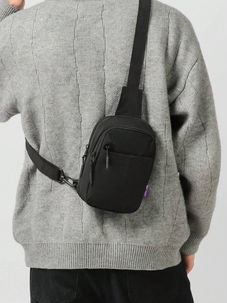 Waterproof Chest Bag, New Casual Crossbody Bag, Lightweight And Versatile Sports Cycling Bag - Black - View 1