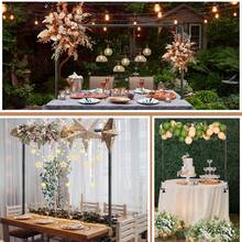1Set Over The Table Rod Stand With Clamps, Adjustable Length Table Arch Stand, Metal Table Backdrop Stand, Table Hanging Decor Rod For Wedding, Birthday, Halloween, Christmas Party (Golden Black) - Multicolor - View 9