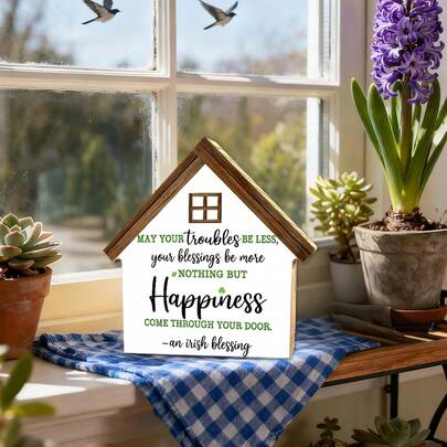 1/3pcs Wooden Signs Printed With Shamrocks And Irish Blessings Are Suitable For Desktops, Window Seats, Entryways, And As Cozy Home Accessories Or St. Patrick's Day Gifts.