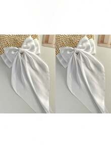 2个装女士超大黑白蝴蝶结发夹，大号蝴蝶结长尾缎面丝滑发带蝴蝶结发夹，马尾发卡，适合成人和青少年，春夏时尚配饰 - 彩色 - 查看 13