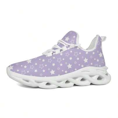 Star Pattern Sports Lace-Up Sneakers For Gym