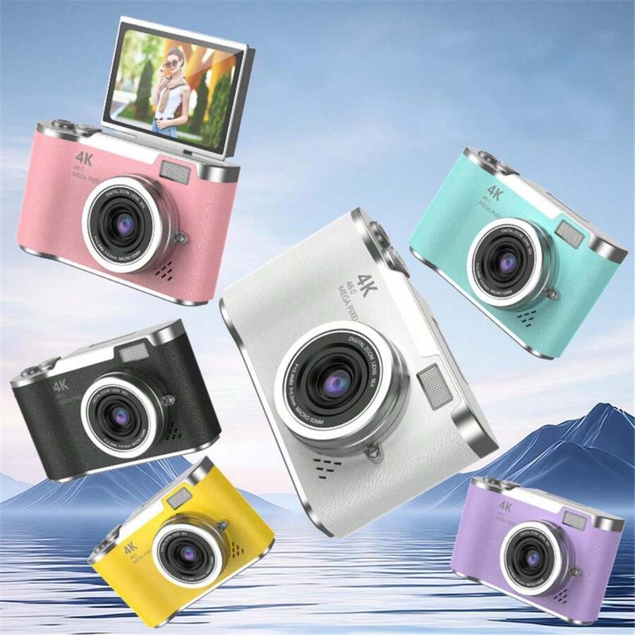 RENEAR 4K Digital Camera With 8X Zoom, Compact CCD, 48MP, 180° Flip Screen, Student Photographic - 彩色 - 查看 1