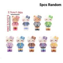 SANRIO 1/2/5个装 植绒长腿Hello Kitty可爱迷你豆豆，DIY树脂首饰配件和汽车装饰品 - 彩色 - 查看 7