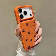 1个黑色猫爪印纹理创意手机壳，兼容 11 12 13 14 15 16 17系列，适合作为礼物送给家人、朋友以及各种节日礼物 - 粉色 - 查看 2