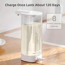 DONASIRA Dispensador de Sabonete Líquido Minimalista Branco, Sem Toque, com Sensor Elétrico Automático para Montagem na Parede, Ideal para Sabonete Líquido, Higienizador de Mãos | Acessório Moderno para Cozinha | Dispensador de Sabonete para Banheiro, 4 Configurações de Fluxo de Líquido Ajustáveis, Corpo à Prova d'Água IPX5, Reservatório Transparente de Grande Capacidade de 500ml, Adequado para Diversos Líquidos, Ideal para Cozinha, Banheiro, Presentes de Natal e Limpeza Doméstica - Multicolorido - Ver 7