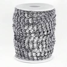 1m Fashionable Stainless Steel Embossed Round Disc Gold Chain, Sunflower Design, Suitable For DIY Necklace, Bracelet, Jewelry Making - Chain - View 10