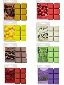 8种不同香味的蜡烛块（3盎司），适用于各种蜡烛加热器的蜡烛块，植物精油香味蜡烛块，大豆蜡烛块，适用于蜡烛加热器、婚礼等场合 - 彩色 - 查看 1