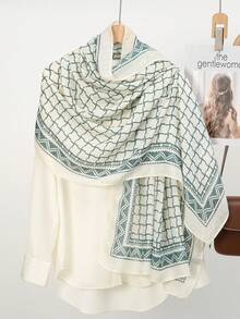 1pc New Fashionable Plaid Print Scarf, Elegant Plaid Print Ladies Scarf With High-End Feel, Soft Material, Multifunctional Sun Protection/Windproof Scarf Shawl, Suitable For Daily Life/Holiday Gatherings/Banquet Occasions - Multicolor - View 2